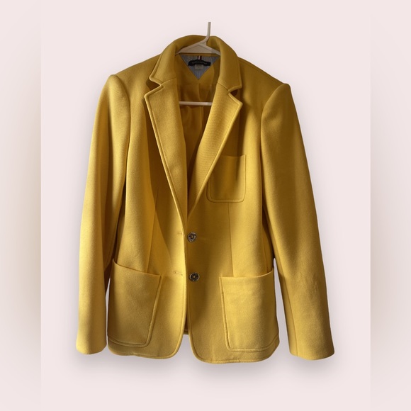 Tommy Hilfiger Jackets & Blazers - Tommy Hilfiger Jersey Yellow Lined Blazer Jacket Size 6